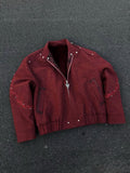 CRIMSON FLAME BOMBER JACKET