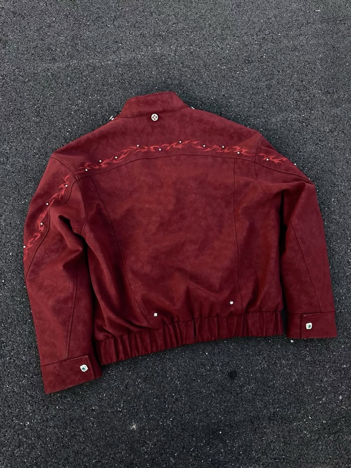 CRIMSON FLAME BOMBER JACKET